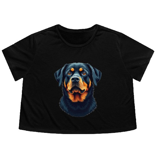 “Rottweiler” – Bold & Beautiful Dogs Flowy Cropped Tees