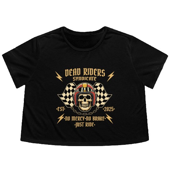 DEAD RIDERS SYNDICATE Flowy Cropped Tees