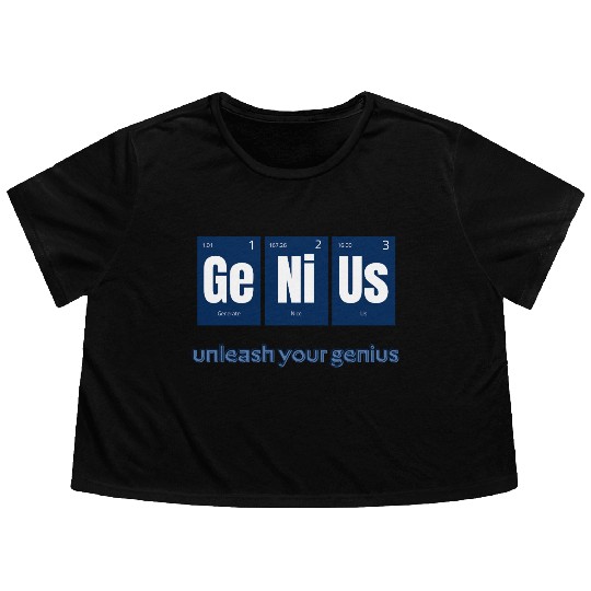 Periodic Table Flowy Cropped Tees,Science Inspire, Unleash Power