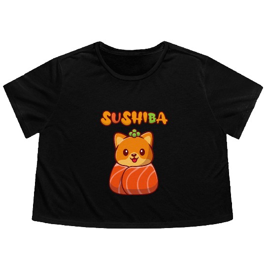 Shiba Inu - Sushiba Flowy Cropped Tees