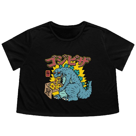 Kaiju Pizza Cravings Flowy Cropped Tees