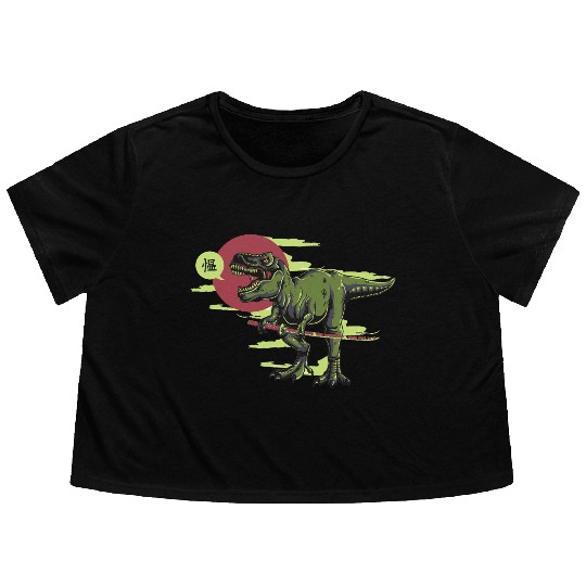 Dino Katana Master Flowy Cropped Tees