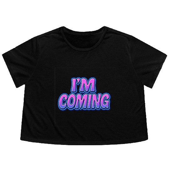 Neon Retro Futuristic Typography Design Flowy Cropped Tees