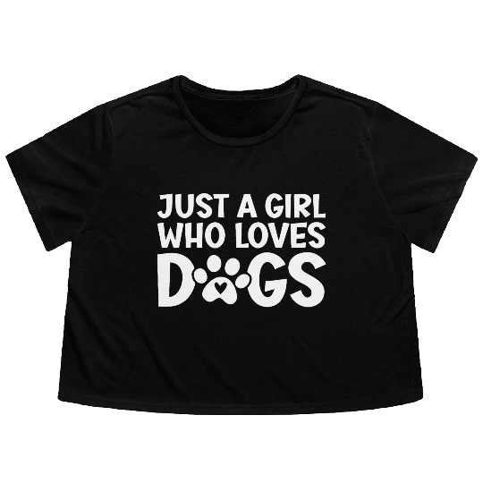 Love for Dogs Quote Design Flowy Cropped Tees