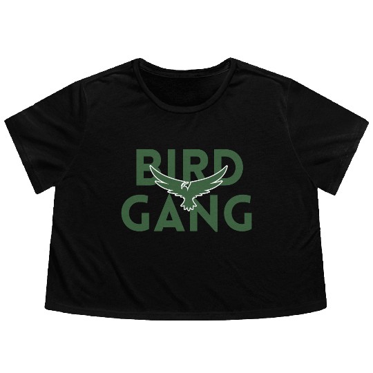 Bird Gang Bold Logo Design Flowy Cropped Tees