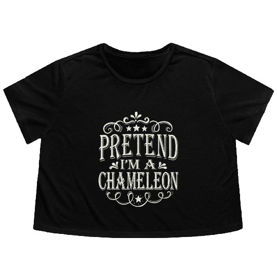 Pretend im a Chameleon Lazy Halloween Costume Flowy Cropped Tees