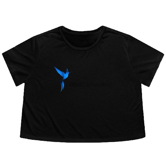 DM Blue Hummingbird Logo Dark Flowy Cropped Tees