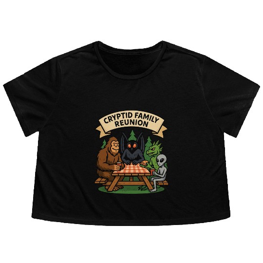 Cryptid Family Reunion Flowy Cropped Tees