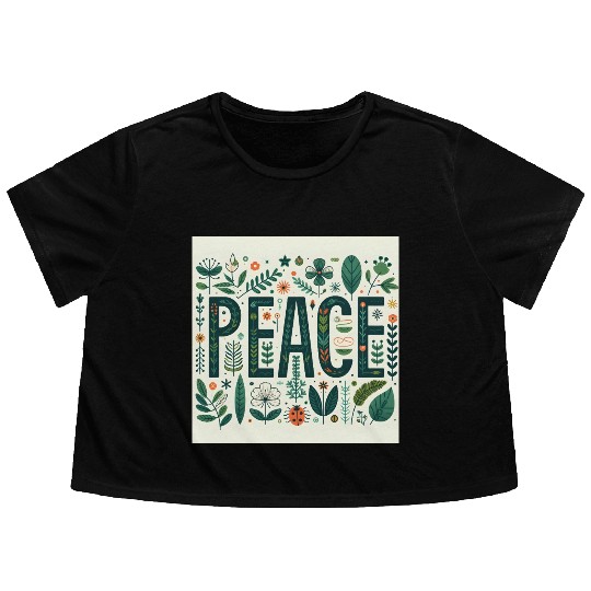 Peaceful Botanical  Flowy Cropped Tees