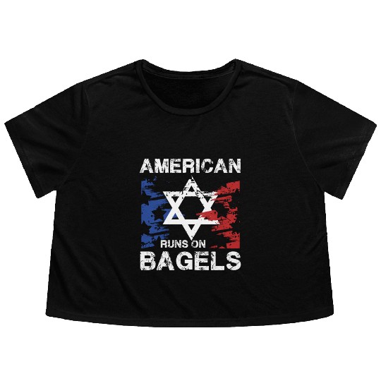 American Pride with Star and Bagel Spirit Flowy Cropped Tees