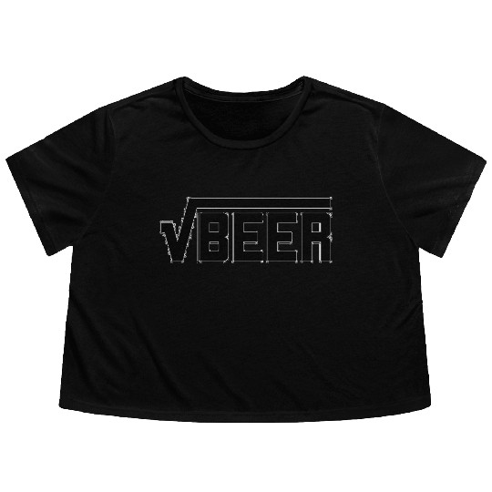 Root Beer Square Root of Beer Math Joke Flowy Cropped Tees