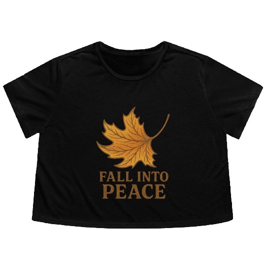 Autumn Leaf Peace Illustration Flowy Cropped Tees