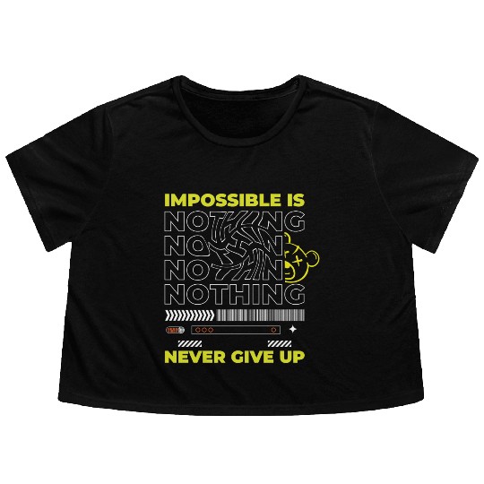 Motivational Neon Typography Flowy Cropped Tees