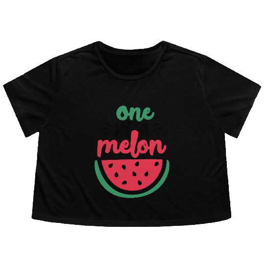 One in a melon Flowy Cropped Tees