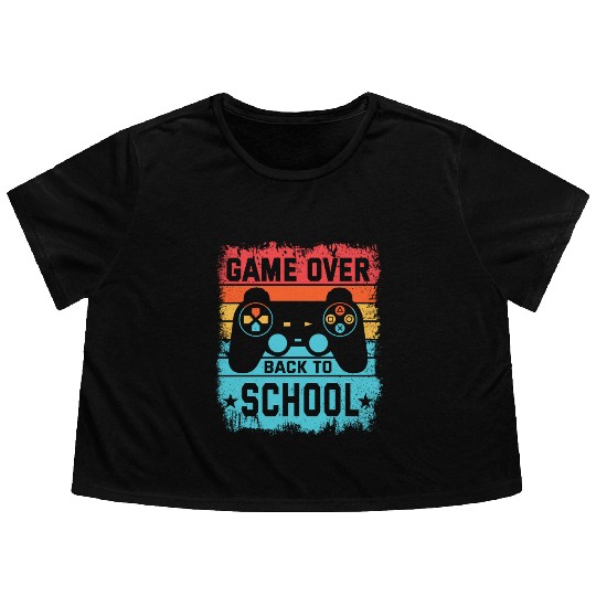 Game Over Back to School Flowy Cropped Tees – Retro Gamer