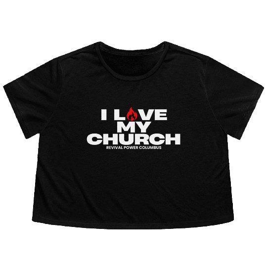 I Love my Church - Red Flowy Cropped Tees