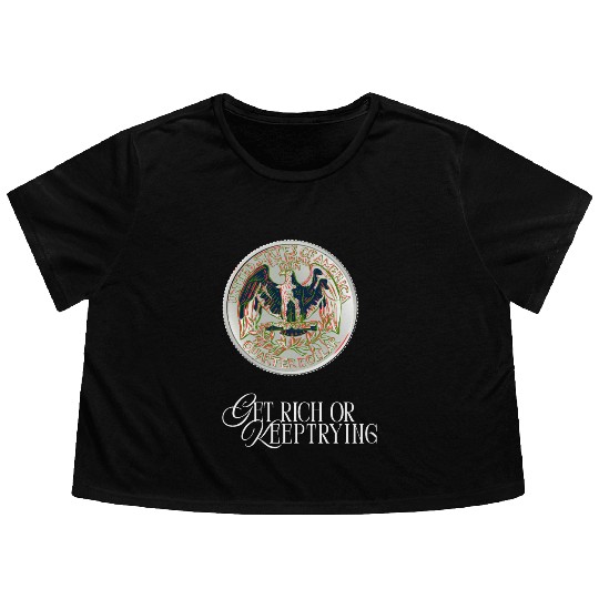 Eagle US Quarter Dollar Coin Design Flowy Cropped Tees