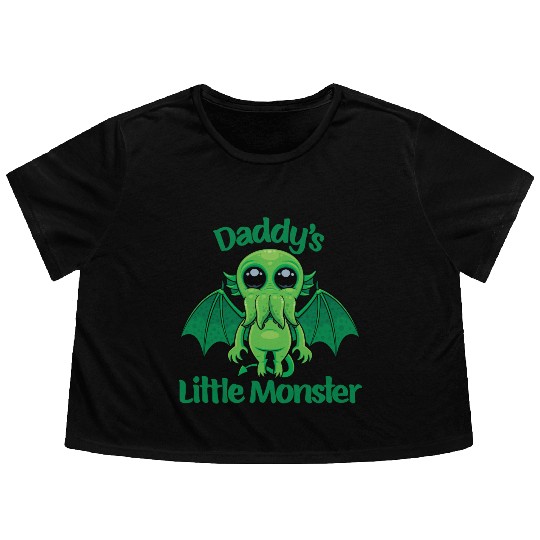 Daddy’s Little Monster Cute Baby Cthulhu Flowy Cropped Tees