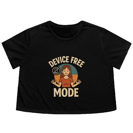 Device-Free Mode Peaceful Yoga Illustration Flowy Cropped Tees