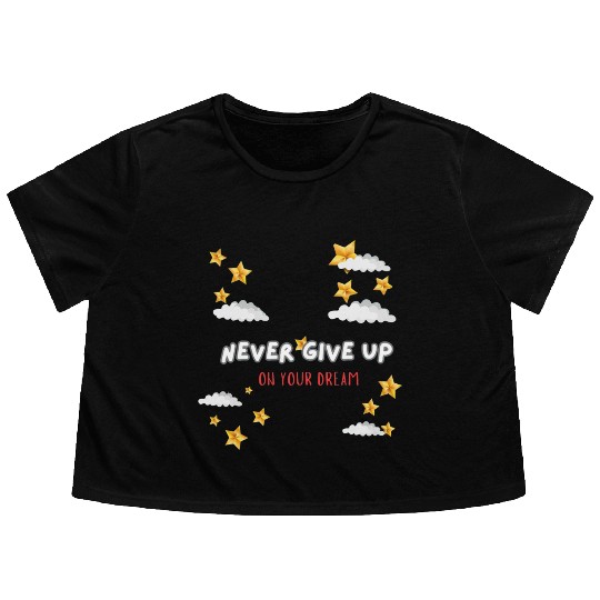 Flowy Cropped Tees never give up