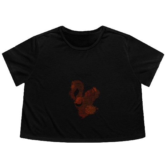 Negroni Cocktail Illustration Classic Hand-Drawn Flowy Cropped Tees