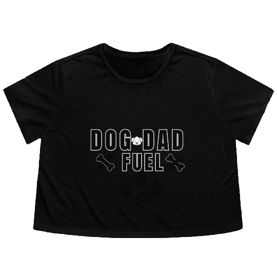 Dog Dad Fuel Graphic Flowy Cropped Tees