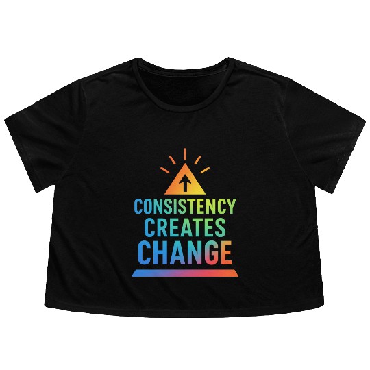 Inspirational Growth Triangle Design Flowy Cropped Tees