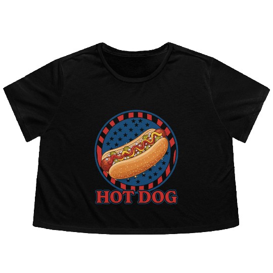 Hotdog America Flowy Cropped Tees
