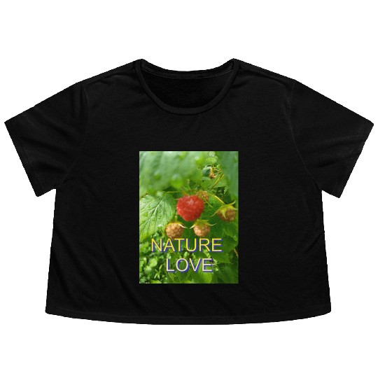 Vivid Raspberry and Greenery Nature Design Flowy Cropped Tees
