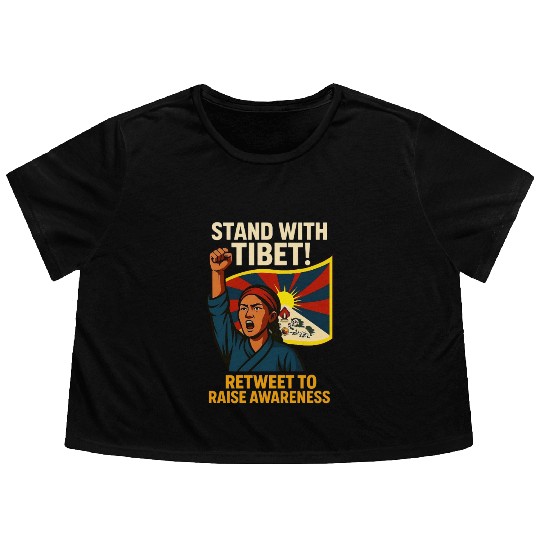 STAND WITH TIBET! Flowy Cropped Tees
