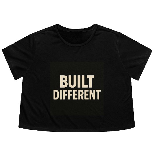 Empowering Built Different Motif Flowy Cropped Tees