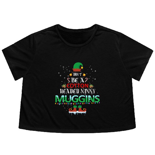 Elf Cotton Headed Muggins Christmas Gift Flowy Cropped Tees