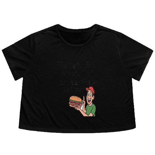 Washington DC Sandwich Throw Guy  Flowy Cropped Tees