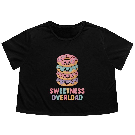 Sweetness Overload | Donut Kids Flowy Cropped Tees