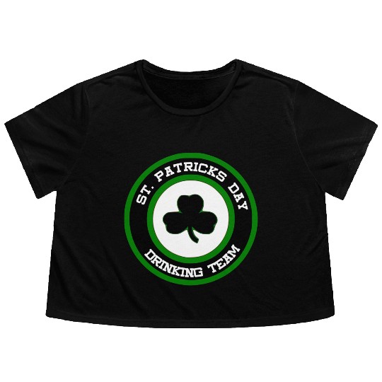 Sta Patrick's Day Drinking Team Flowy Cropped Tees