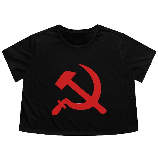 hammer and sickle Flowy Cropped Tees