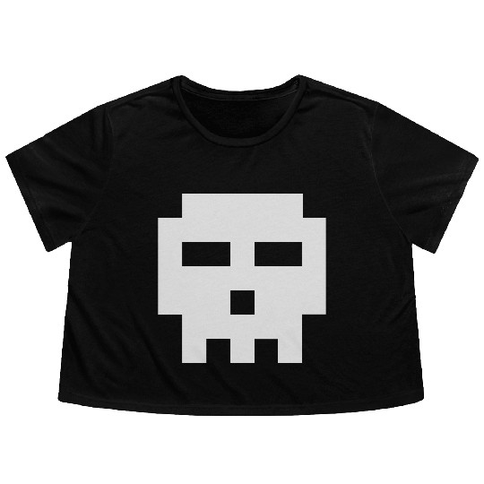 Scott Pilgrim 8-bit Skull Vector Flowy Cropped Tees