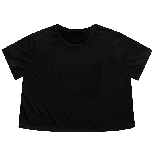 light dark face mask gemini Flowy Cropped Tees