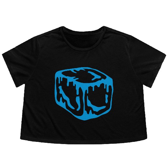 Ice Cube Design Flowy Cropped Tees