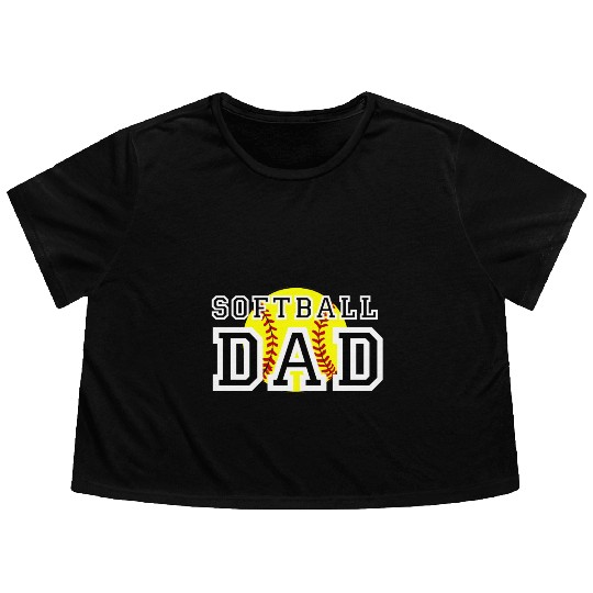 Softball Dad Flowy Cropped Tees