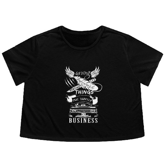 Supernatural - Saving people hunting things Flowy Cropped Tees