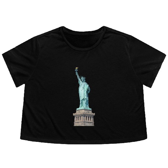 Statue Of Liberty Flowy Cropped Tees