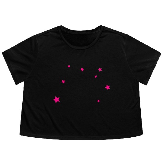 Stars, Pink, Bling Bling Flowy Cropped Tees