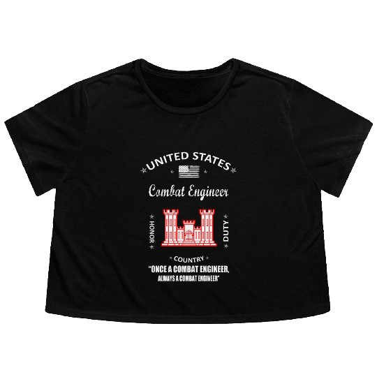combat engineer, us army combat engineer, army com Flowy Cropped Tees
