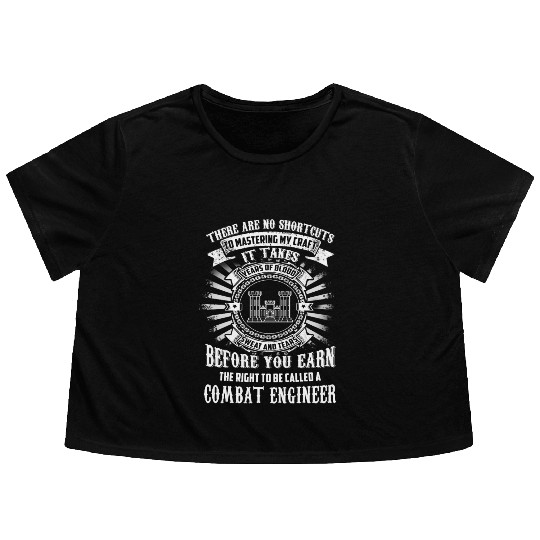 combat engineer, us army combat engineer, army com Flowy Cropped Tees