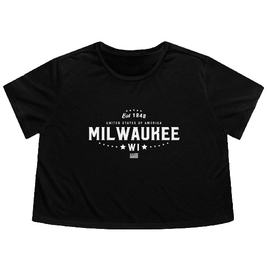 Milwaukee WI Wisconsin Flowy Cropped Tees