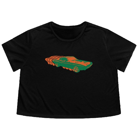 Muscle Car Flowy Cropped Tees