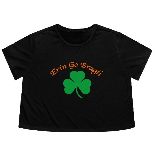 Erin Go Bragh Shamrock Flowy Cropped Tees