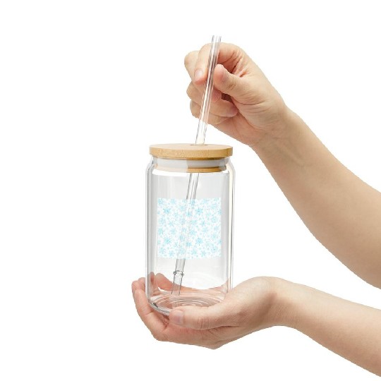 Modern Snowflakes Pattern White Teal Frosted Tumblers