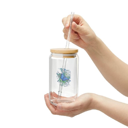 Royal blue monarch butterfly retro 70's animal Frosted Tumblers